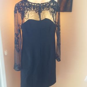 Long Sleeve Beaded Shift Dress 
